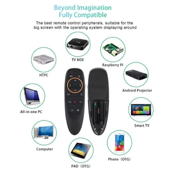 G10-2,4 G Stemme Air Mouse Flyve Mus IR-Learning Funktion Fjernbetjeningen Fungerer Med Android-Boksen TV-Controller
