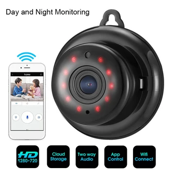 720P Wifi IP-Kamera babyalarm Sikkerhed Video Overvågning Kamera nattesyn 2-Vejs Audio APP, Cloud Storage
