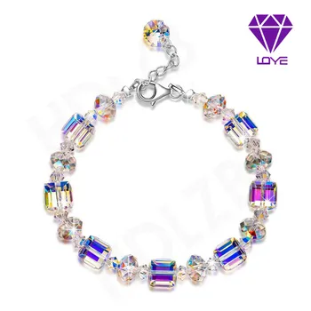 Østrigske krystal sukkerknald armbånd shine AB farve udsøgt luksus fashion armbånd smykker