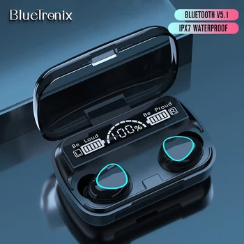 BlueTronix TWS Trådløse Hovedtelefoner M10 Bluetooth Hovedtelefoner Vandtæt med Power Bank 3D-Touch Kontrol-Headset til din Smartphone