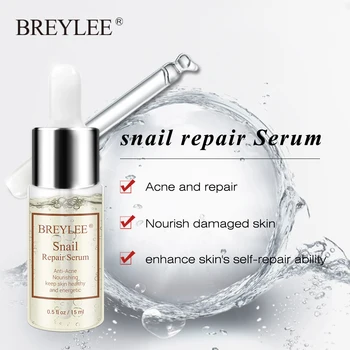 BREYLEE Sneglen Serum Collagen Serum Reparation Løfte Opstrammende Essensen Hyaluronsyre Fugtgivende Anti-Aging Face Skin Care 1STK