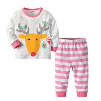 2019 Jul Pyjamas til Piger, Nattøj Børn Pyjamas til Børn Pyjamas for Dreng Varme Pyjamas Kid Noel Pige Barn til Jul Pjs