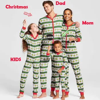 Xmas Jul Børn, Voksne, Familie Pyjamas Sæt Nattøj Nattøj Kostume Pyjamas