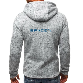 SpaceX Herre Hættetrøjer Sweatshirts Jacquard Lynlås Jakke ELON MUSK SPACE SCIENCE Sportstøj Raket StarmanX Ekspedition Tøj
