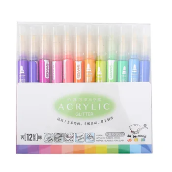 KBX 12 Farver akrylmaling, tusch vandtæt maleri highlighter pen Skitse Markør For graffiti krop Kunstner DIY Papirvarer