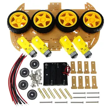 Smart Car Kit 4WD Smart Robot Bil Chassis Kits med Hastighed Encoder og batterikasse til arduino Diy Kit