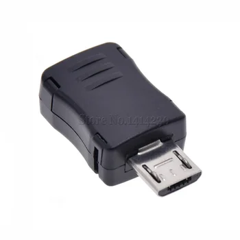 100Pcs DIY-Mikro-USB-5P 5 Pin-T Port Mandlig Stik Stik Stik Kit Sort Plast Cover til DIY