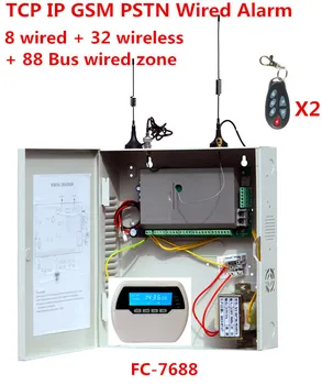 Fokus FC-7688 Kablede alarmsystem 8 kabelforbundne zoner 32 trådløse zoner 88 Bus zone Fastnet GSM internet TCP IP-wired sikkerhedssystem