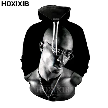 HOXIXIB 3D-Print Usa Rapper 2Pac Hættetrøjer Mænd Tupac Hoody Stor Digter, Sanger Kvinder Sweatshirt Sjove O Hals Unisex Hætteklædte
