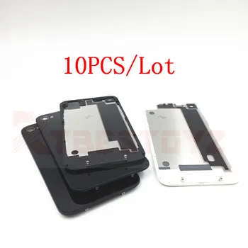 RTOYZ 10STK/Masse Telefonen Tilbage Cover Case Til iphone 4 4G, 4S Bag Glas Batteriet Dør Boliger Med Logo Udskiftning