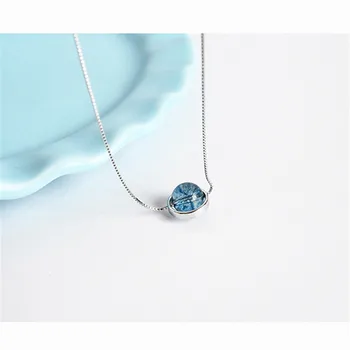 Natursten Perle Charm Halskæde Halo Crystal s925 Skala Lys Halskæde til Kvinder med Elegante Smykker Gave
