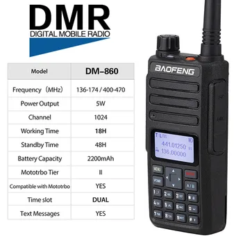 2stk Baoofeng DM1801 Digital Walkie Talkie DMR Tier1 Tier2 tier ii Dual-slot Digital-To-Vejs Radio Opgradere DM-1801