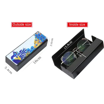 Nye DIY Diamant Maleri Briller opbevaringsboks Rejse Læder Solbriller Tilfælde Specielt Formet Diamant Storarage Box