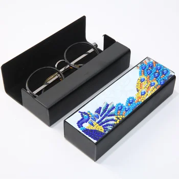 Nye DIY Diamant Maleri Briller opbevaringsboks Rejse Læder Solbriller Tilfælde Specielt Formet Diamant Storarage Box
