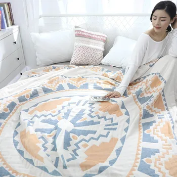 Japan Sommer Håndklæde Quilt Bomuld Tæppe til Seng Tynd Dyne Sengetøj 4 Lag Gaze Sengetæppe Sengetøj Bed Cover maskinvask