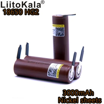LiitoKala oprindelige 18650 genopladelige hg2 3000mAh batteri 18650 20a for skruetrækker 3,6 V udledning dedikeret + DIY-Nicke