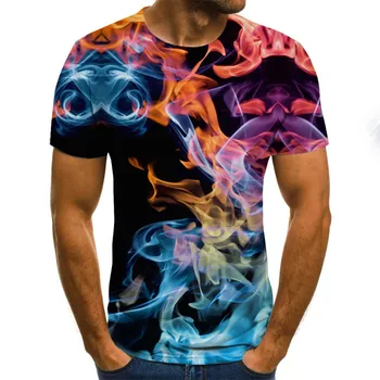 Høj Kvalitet 2020 Nye Mode T-shirt Tre-dimensionelle 3D Printet T-shirt, flamme Top t-shirt