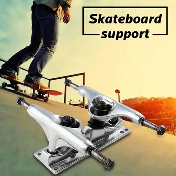 2 Pack Element Sølv Lange bord Lastbiler 5 tommer Skateboard, Bro Aluminium Legering Longboard Beslag Skateboard Tilbehør