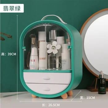 Kosmetik opbevaring arrangør multi celle trykke type dobbelt dør makeup sag støvtæt husstand kosmetik box desktop skuffe boxs
