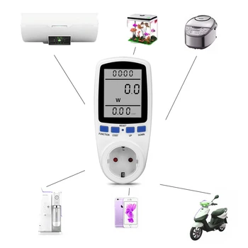 Realmote 220v Måling socket analyzer AC power meter digital energy eu watt Lommeregner overvåge el-forbrug