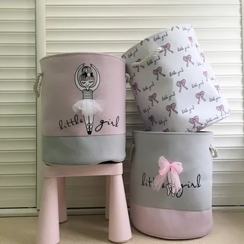 Pink Tøjvask Kurv Arrangør Pink Legetøj Arrangør Tilfældet For Piger Værelse Beskidt Tøj Container Opbevaring I Hjemmet Diverse Pakkepose