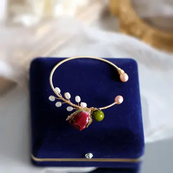 SINZRY personlighed håndlavede ferskvandsperle bevaret blomst elegante charme armbånd unikke populære perle smykker