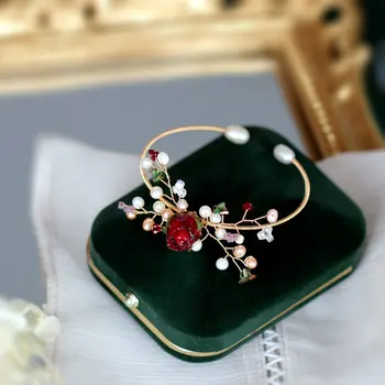 SINZRY personlighed håndlavede ferskvandsperle bevaret blomst elegante charme armbånd unikke populære perle smykker