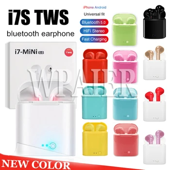 WPAIER I7S TWS Bluetooth-Hovedtelefoner Bærbare Trådløse Øretelefoner Med Opladning Box mini bluetooth-headset for Universel type hovedtelefoner
