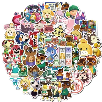 50stk/set Animal Crossing Amiibo Jingjiang Klistermærker Toy Tal HD Mode, DIY Selvklæbende Hånd Rive Papir Mærkat Legetøj Gave