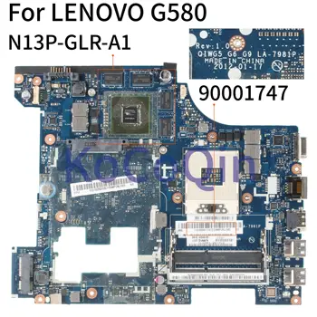 KoCoQin Laptop bundkort Til LENOVO G580 GT635M HM76 15' Tommer Bundkort QIWG5 G6 G9 LA-7981P 90001747 SLJ8E N13P-GLR-A1