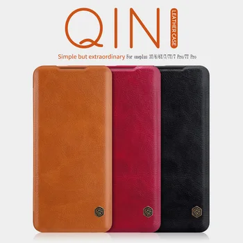 For OnePlus 8 Tilfælde Funda oneplus Nord tilfælde oneplus 7T tilfælde NILLKIN Qin Flip Wallet Læder taske Til OnePlus 8 pro/7/7pro sag