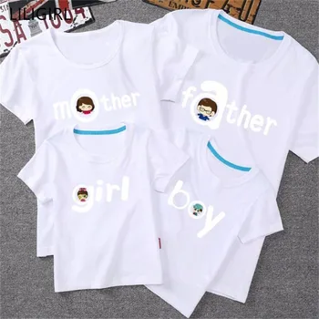 LILIGIRL Familie Bomuld T-shirts Mor og Mig Tøj Far Mor Piger Drenge Shirts Toppe til Mor, Datter, Søn Matchende Tøj