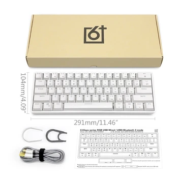 SK61 Bærbare 60% Mekanisk Tastatur Gateron optiske Switche Baggrundsbelyst Hot swap 831D