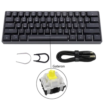 SK61 Bærbare 60% Mekanisk Tastatur Gateron optiske Switche Baggrundsbelyst Hot swap 831D