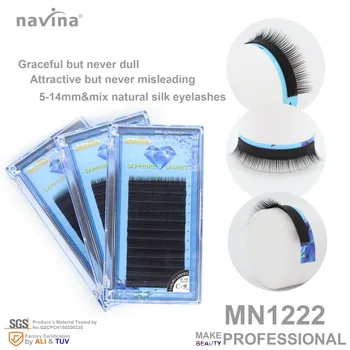 Navina Falske øjenvipper for makeup, blød og let, charmerende sort, let arbejde,krøller CD, tykkelse på 0,07-0,15 mm, længde 5-14mm MIX