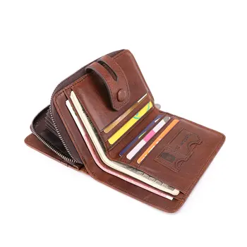Ægte Læder RFID-Vintage Wallet-Mænd, Med Mønt Lomme Kort Tegnebøger For Kort Indehavere Mand Pung Mandlige Penge Taske Kvalitet