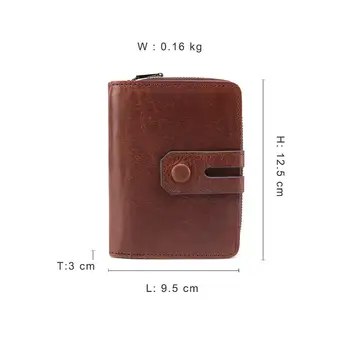 Ægte Læder RFID-Vintage Wallet-Mænd, Med Mønt Lomme Kort Tegnebøger For Kort Indehavere Mand Pung Mandlige Penge Taske Kvalitet