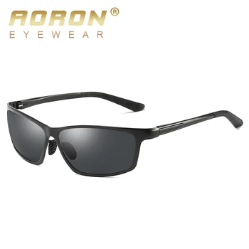 AORON Mænd Polariserede Solbriller Night Vision Drivere Beskyttelsesbriller UV400 Spejl, Aluminium, magnesium Sol Briller Metal Mandlige Gla