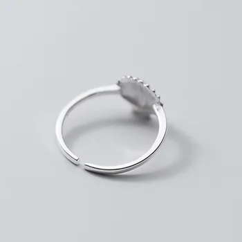 Trustdavis Ægte 925 Sterling Sølv Mode Sød Shell Skinnende CZ Åbning Ring For Kvinder bryllupsfest Fine S925 Smykker DA26