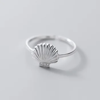 Trustdavis Ægte 925 Sterling Sølv Mode Sød Shell Skinnende CZ Åbning Ring For Kvinder bryllupsfest Fine S925 Smykker DA26