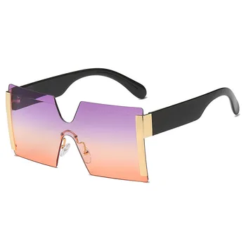 2021 Nyeste Design Stor Ramme Overdimensionerede Solbriller Kvinder Luksus Mærke Stor Flad Top Solbriller Trendy Pladsen Gradient