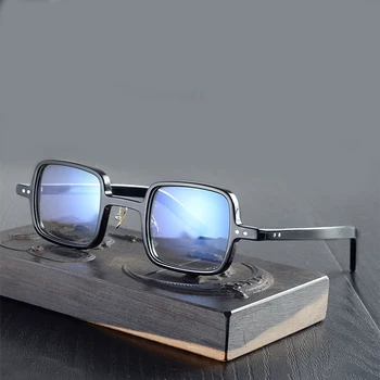 Håndlavede briller ramme små firkantede retro-frame uden næse puder nærsynethed briller