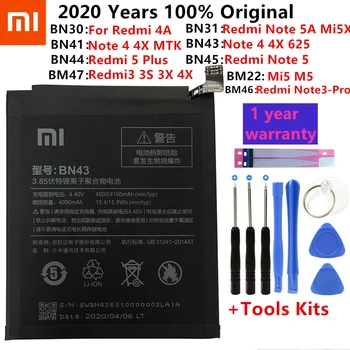 Xiao Mi Oprindelige Telefonens Batteri Til Xiaomi Redmi Note 4 5 4X 3 Pro 3S 3X 4X Mi 5 4A Bemærk, 5A / Pro 5 Plus Udskiftning af batterier