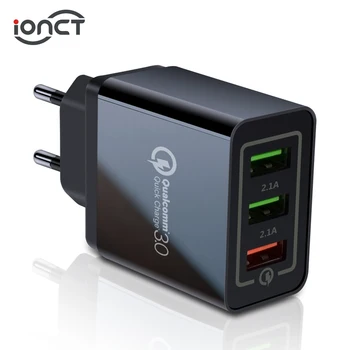 IONCT Universal USB væg Hurtig opladning 3.0 qc 2.0 til Iphone EU Stik Mobiltelefon Hurtig oplader, oplader til Huawei Samsug