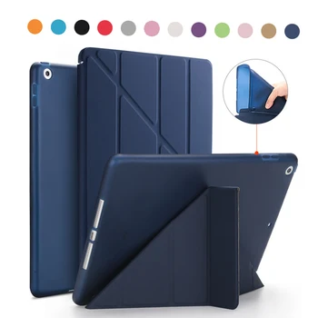 Cover Til ipad 10.2 2019 Tilfælde PU Læder Silicium Tilbage Slanke letvægts-Y Stil Deformation Smart Cover til iPad 10,2 tommer