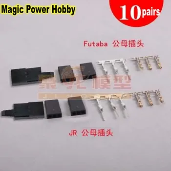 Gratis Forsendelse 10 Sæt DIY Futaba/ JR Type 3-Pin Servo til Stikket til Batteri/Plug Sæt (Kvinde og Mand) Kvinde med Krog