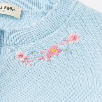 DKH16385 dave bella foråret spædbarn baby girls fashion 5Y-13Y blomstret cardigan børn toddler pels børn sød strikket sweater