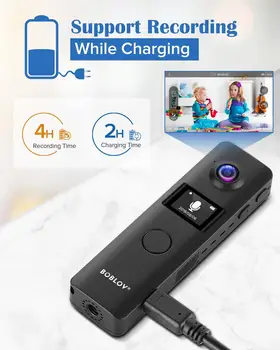 BOBLOV C19 Krop Kamera, 1080P Mini Bike Riding Bærbare Slidte Cam OLED-Skærme 4 timer-Optagelse DVR APP Control WIFI Mini Kamera
