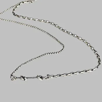 925 Sterling Sølv Retro New Style Knude Vedhæng Kravebenet Kæde Kvindelige Smykker