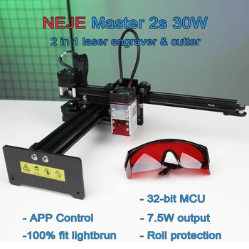 Nye NEJE Master 2S 30W Kraftig Laser Engraving Machine Gravør Cutter 2 I 1 Justerbar Variabel Fokus Linse og Fast Brændvidde La